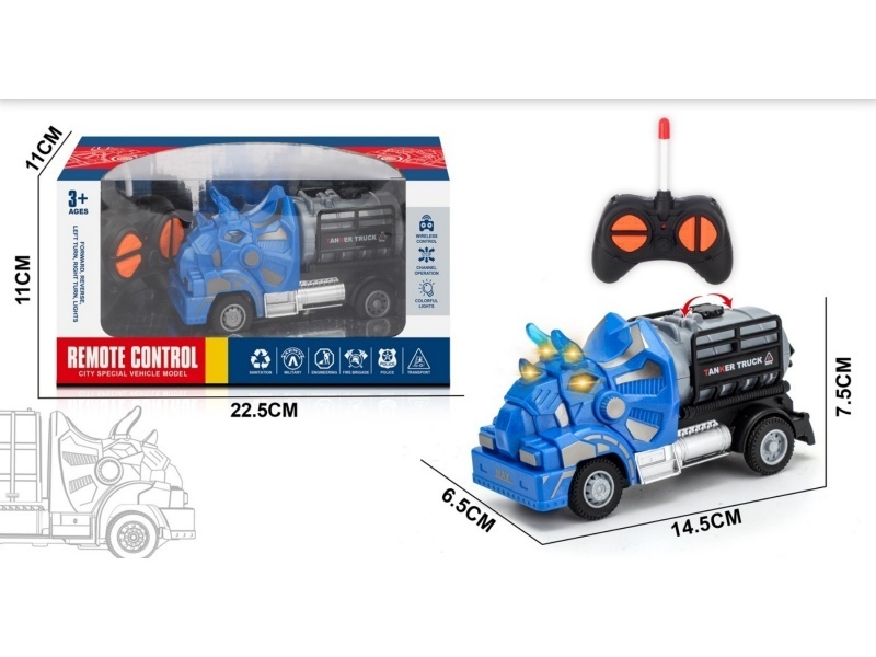 Four-Way Triceratops Remote-Controlled Oil Tank Transport Vehicle