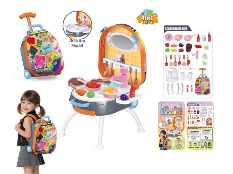 4-In-1 Hand-Held Handle Alloy Backpack Set, Mengya Monster Tableware, Infringement