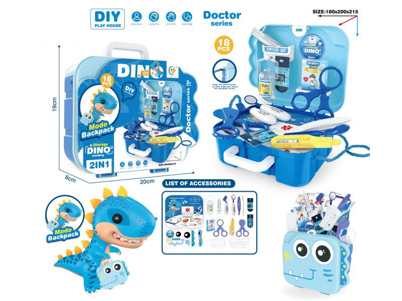 Dinosaur Backpack Doctor House Play Set