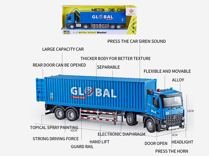 Extended Version Multifunctional Friction Alloy Container Car Model