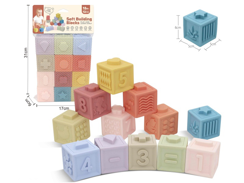 Animal & Numbers Soft Building Blocks 12pcs