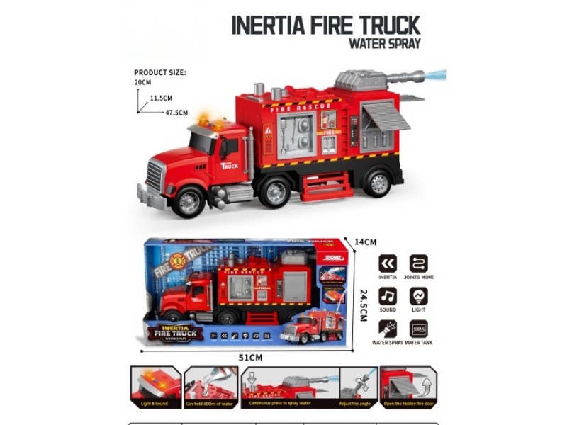 Sound And Light Inertial Water Spraying Simulation Fire Transport Vehicle