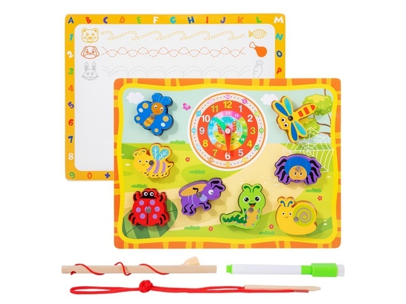 Wooden Fishing Beaded Clock Drawing Board