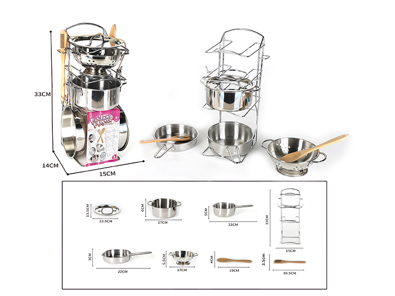 Stainless Steel Tableware Play Set 8PCS