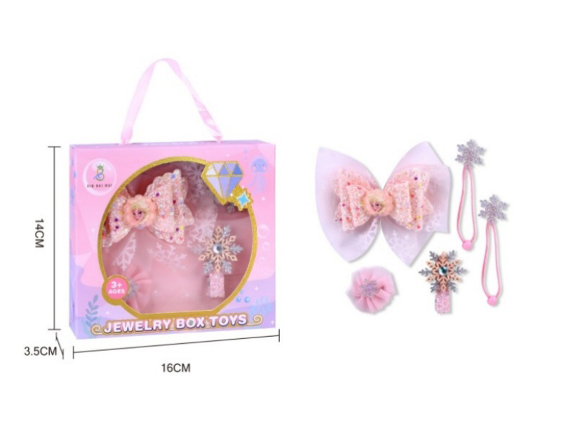 Girls' Accessories - Necklace + Bracelet + Ring + Ear Clips + Hair Clip Gift Box Set