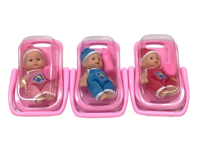 8-Inch Plush Toy With A Basket And A Baby Bottle With An Ic