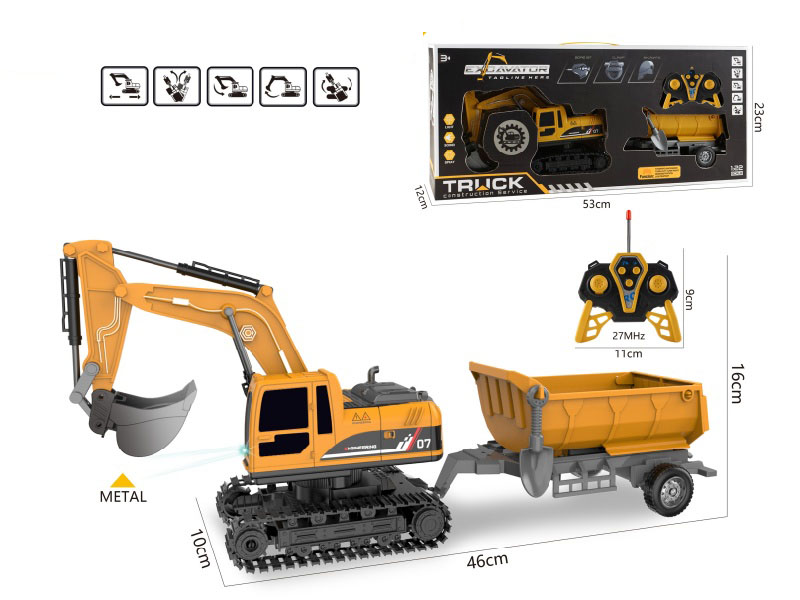 1:22  6CH R/C Excavator(Alloy Head) With Lights + Tipping Trailer