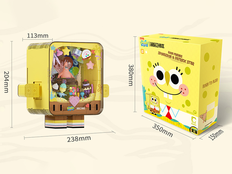 SpongeBob SquarePants Good Friends Series Building Blocks - Spongebob Highpie Sweetheart Party Love Launch