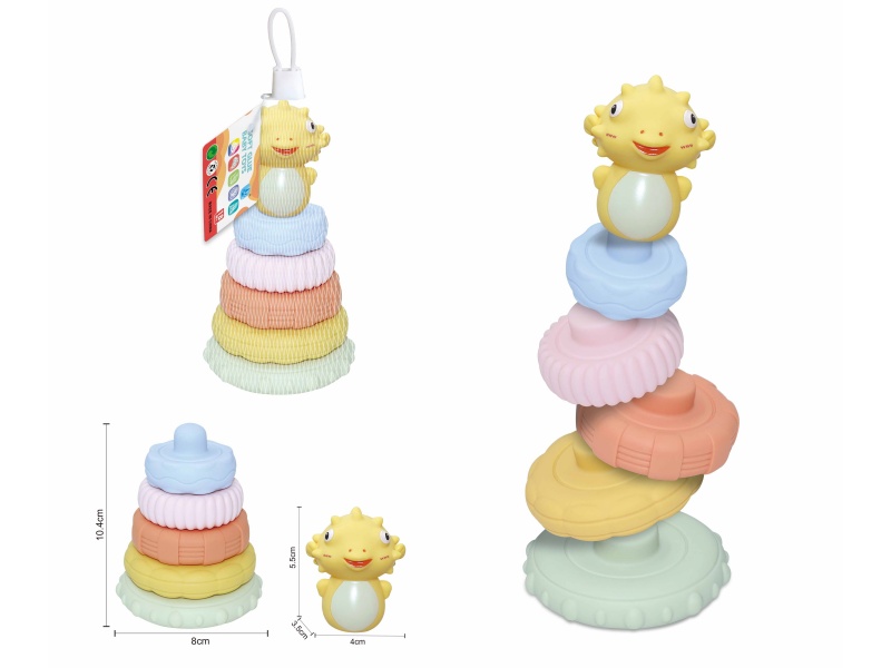 Soft Plastic Sea Animal Stacking Toy 6pcs