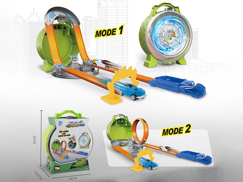 Alloy Car Track Hand-Held Storage Wheel Toy (Wheel With Lights, With 1 Car)