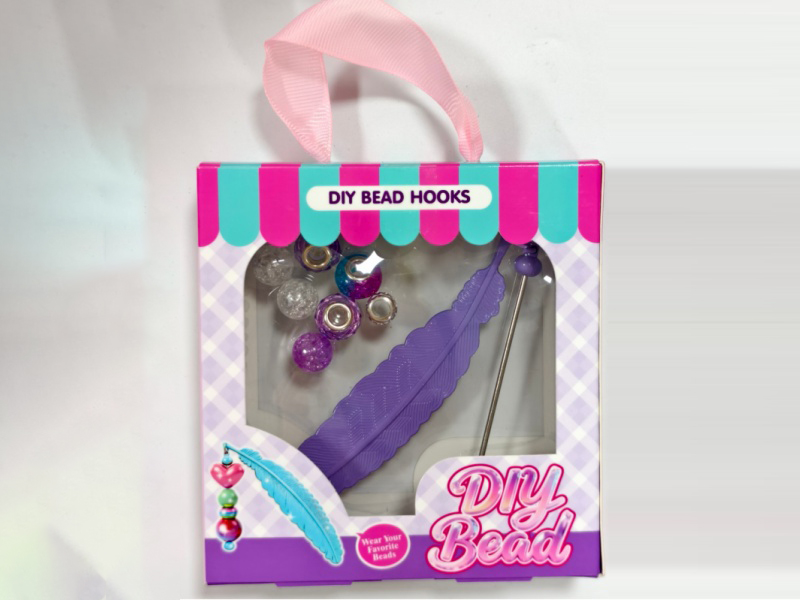 Diy Beaded Feather Bookmark Pendant Small Decoration (Purple Style)