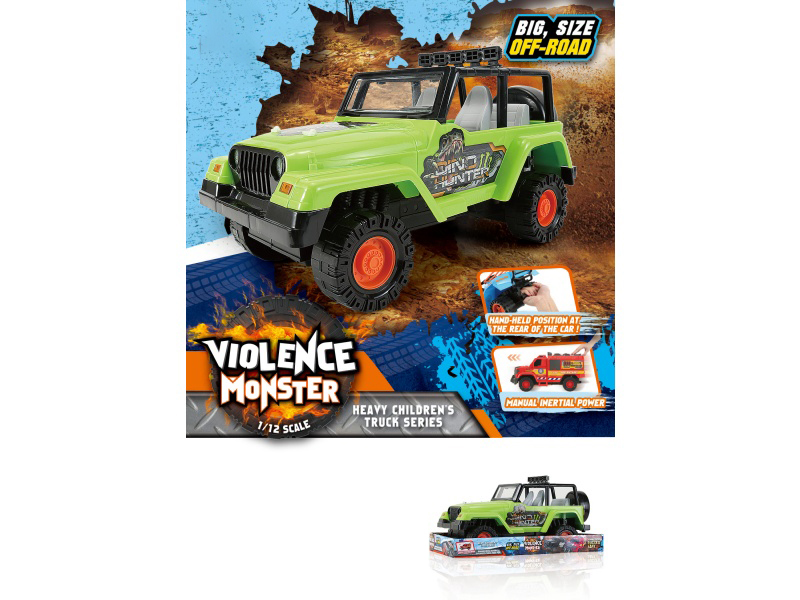 1:12 Hot Wheels Dinosaur Jeep Inertia Car