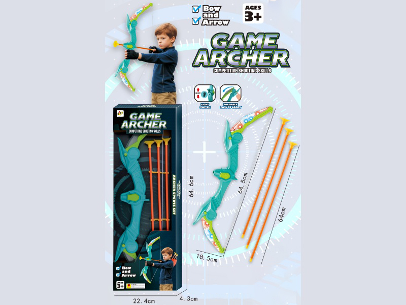 64.5Cm Folding Flash Bow With 3 Arrows (Including 3 Ag13 Batteries)