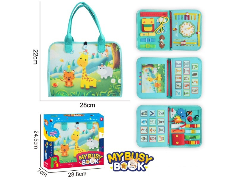 Montessori Early Childhood Education And Intelligence - Felt 4-Page Zoo Busy Edition