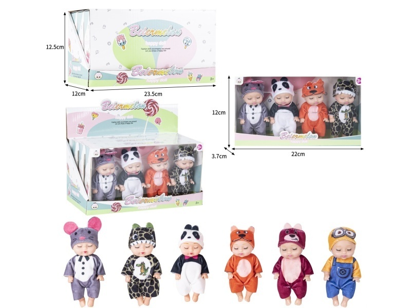 4-Inch Solid 4-Person Sleeping Doll (3 Boxes)