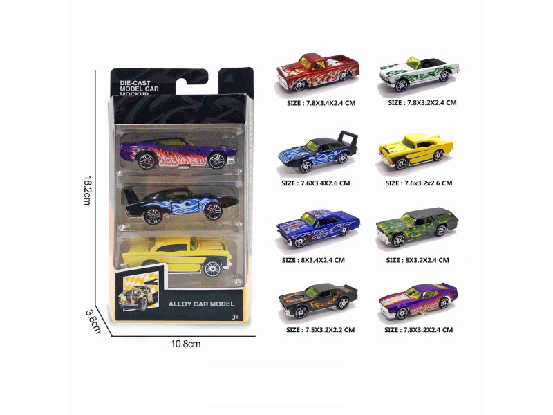 1:64 Alloy Muscle Car, 3 Pieces In A Box