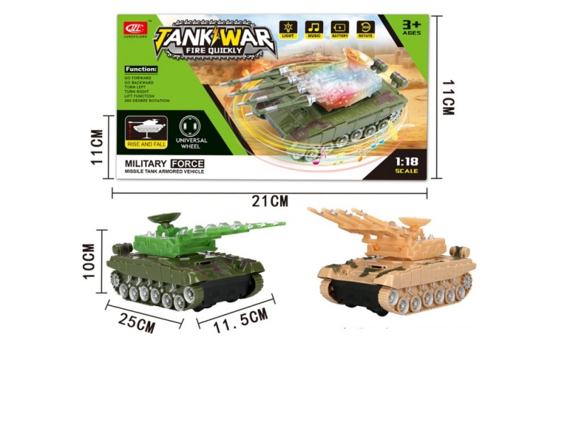 Electric Universal-Lift Tank Rocket Gun  With Light And  Music