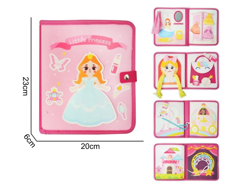 Montessori Early Childhood Education And Intelligence Development - A Luxurious Princess Book Made Of Felt, 5 Pages