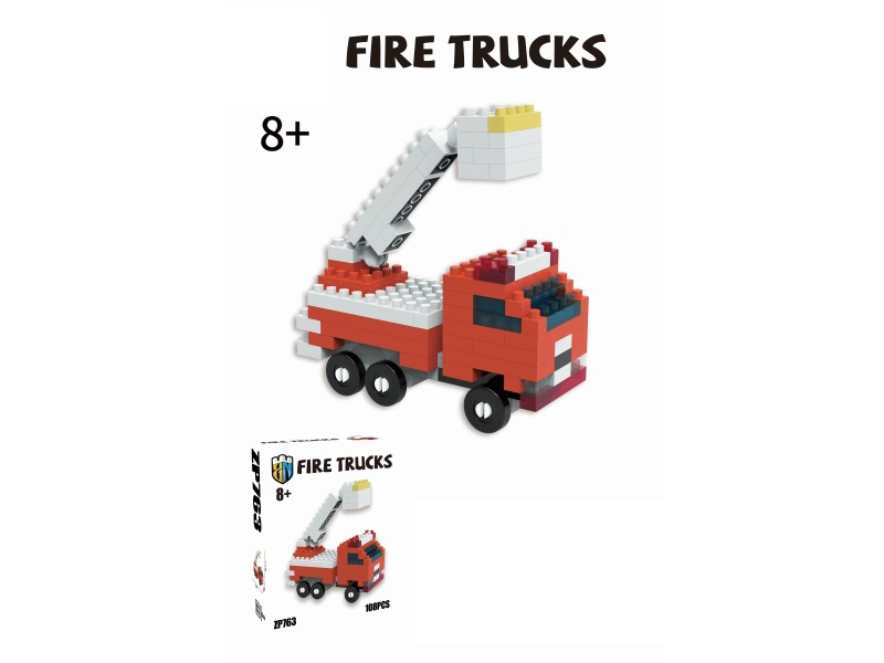 Fire Engine Building Block Car Series 108 PCS