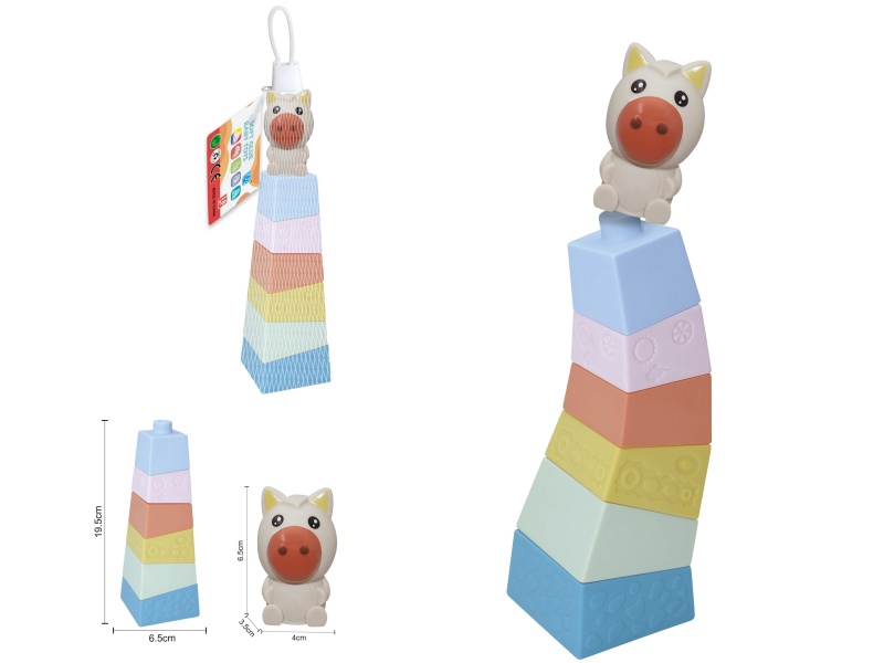 Soft Plastic Stacked Tower Finger Doll Set(Horse) 7pcs