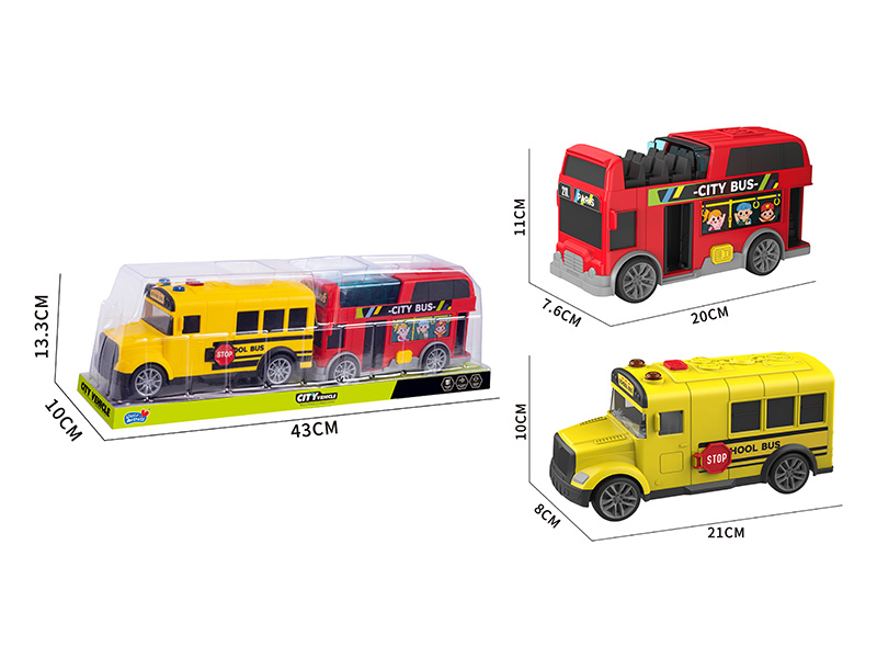 Friction Car With Sound And Light 2PCS