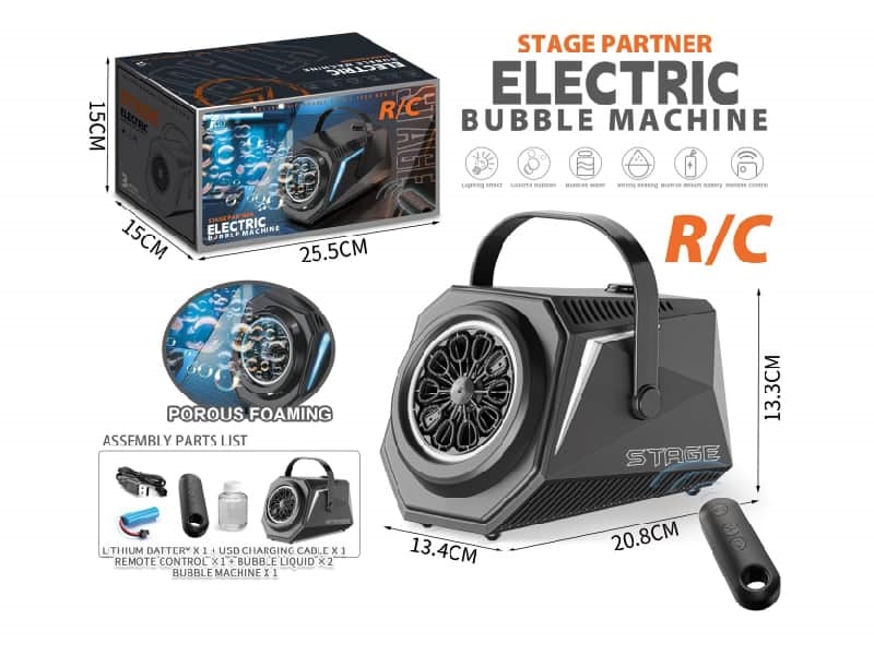 Automatic Bubble Machine With 2 Bottles Of 90ml Bubble Solution