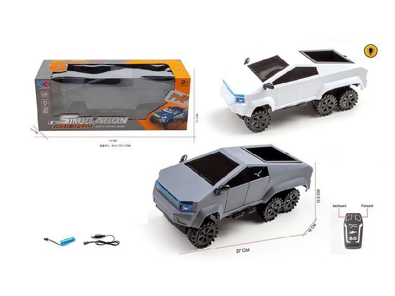1:16 2CH R/C Six Wheeled Tesla   Car  With  Light