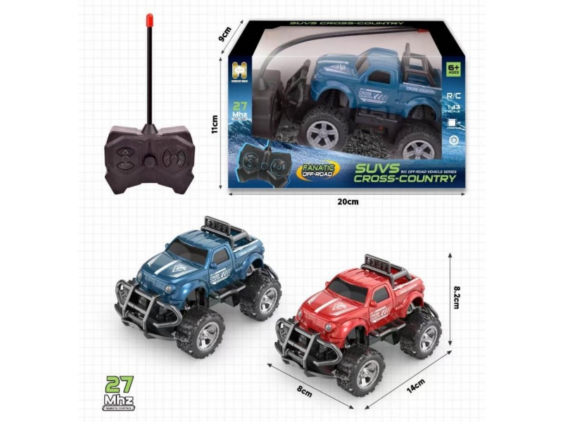 1:43 Four-Way Off-Road Pickup Truck (Red/Blue Mixed Color, No Battery Included)