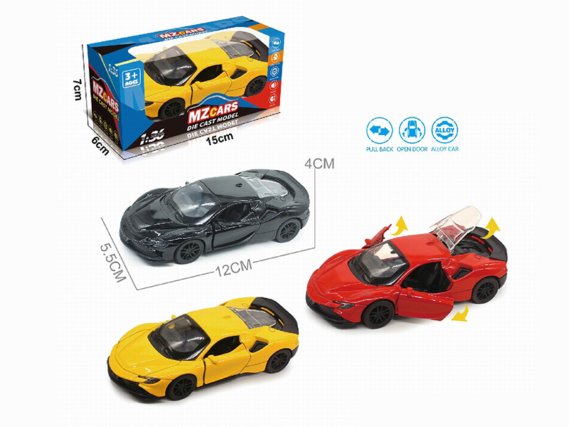1:36 Pull Back Alloy Sports Car(3 Doors Can Open)