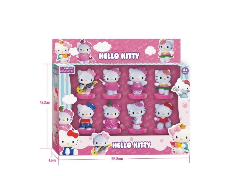 2.5-Inch Hello Kitty 8 Pieces + Base