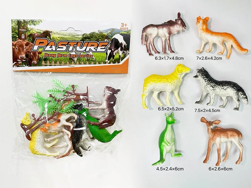 6PCS 4" Wild Animals + 2 Trees
