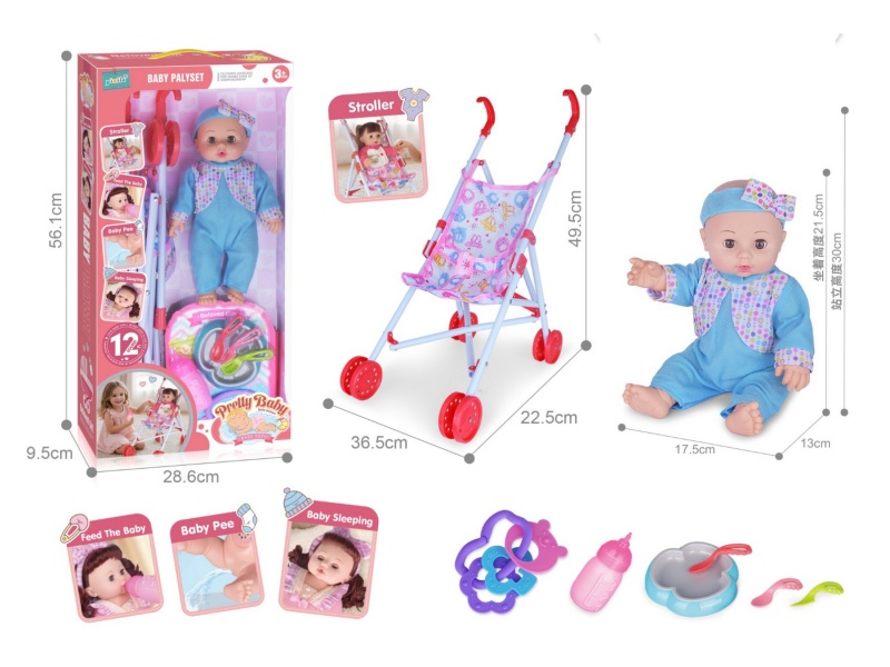 14 "Doll With Cart With Ic
