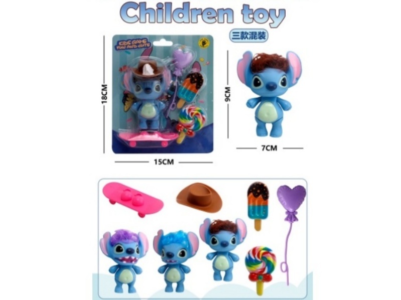 Stitch Led The Way In Distributing Dolls (3 Mixed Outfits)