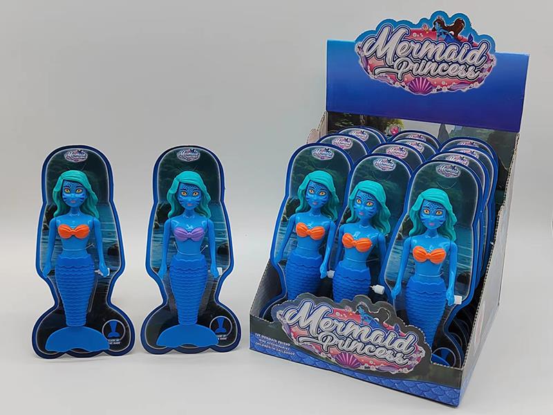 Wind Up Wag Tail Mermaid(Glow In The Dark, Blue, 7 Inch)12PCS