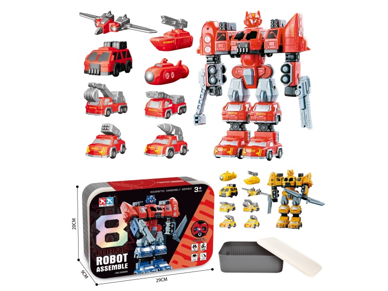 8-In-1 / Solid-Color Magnetic Assembly Robot
