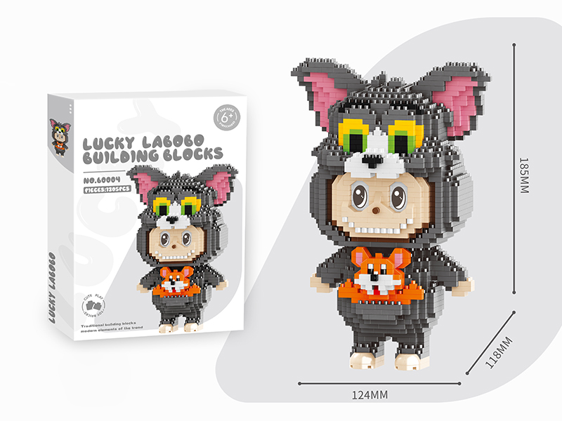 Tom And Jerry Lucky Labubu Building Blocks 1305pcs