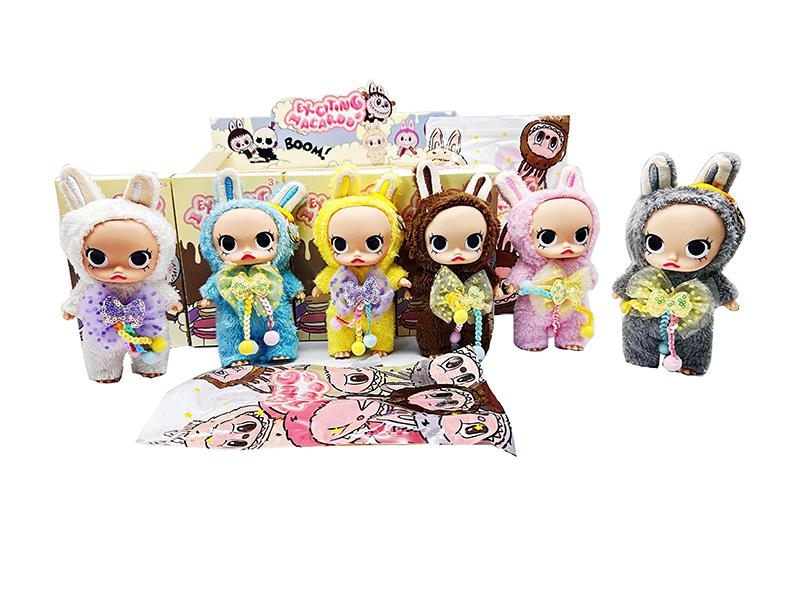 8" Plush Vinyl Labubu Doll Keychain 6pcs