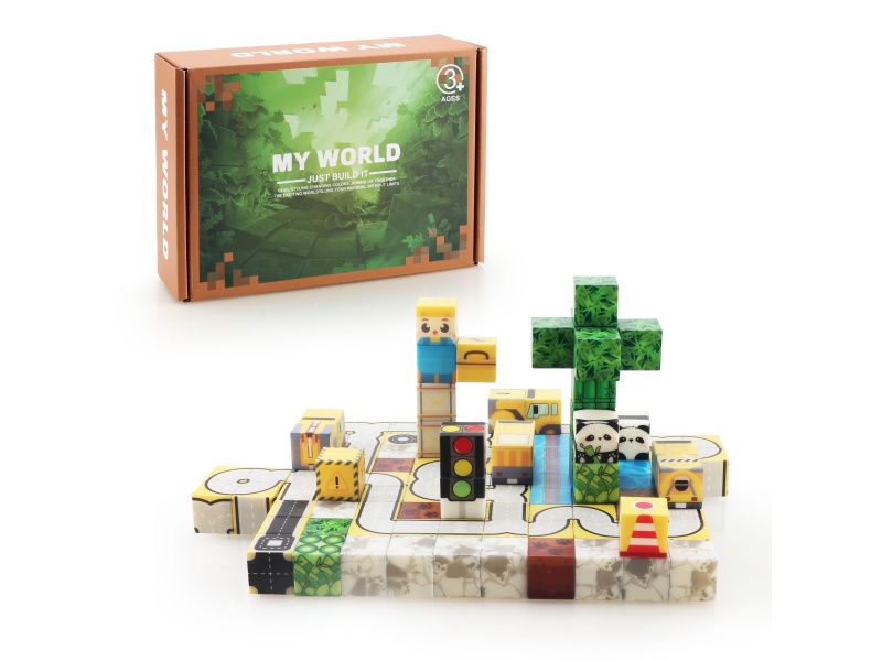 Building Blocks: 2.5Cm Road Traffic Set (123 Magnetic Blocks)