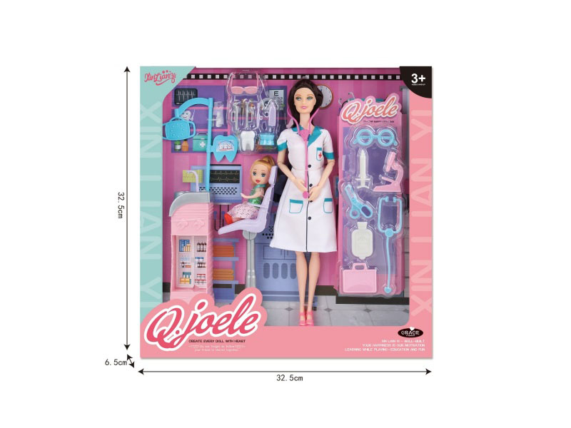 Jolle 11.5-Inch Joint Doll Dental Set