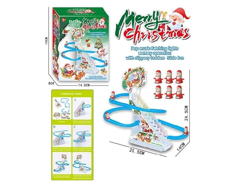 Father Christmas Climbing Stairs