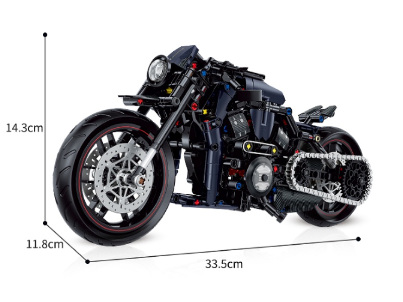 Building Blocks: 1:8 Technology Motorcycle Series - Halle Night Luther 562 Pieces