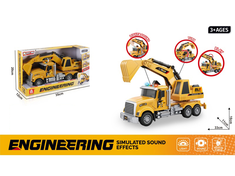 1:16 Sound And Light Inertial Excavator (Package 3*Ag13)