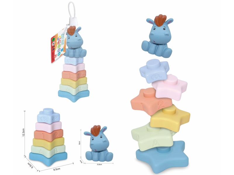 Soft Plastic Animal Star Stacking Toy(Horse) 7pcs