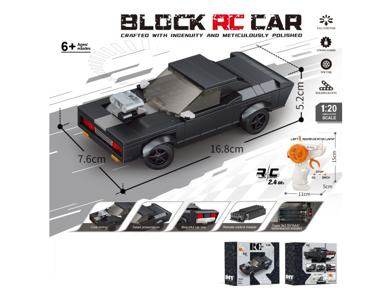 1:20 Building Block Remote Control Car - Simulation Dodge Warhorse (Number Of Pieces: 249 Pieces) Not Included In The Battery