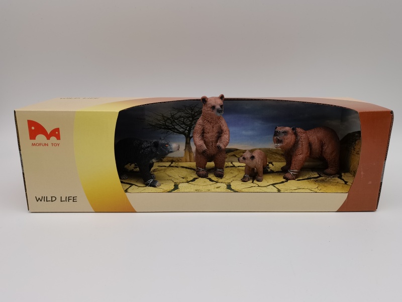 Three Brown Bears + Black Bear