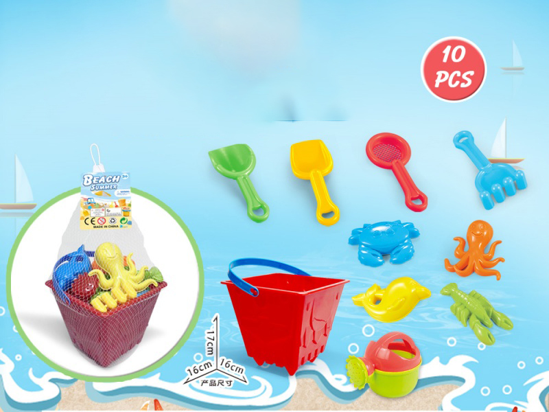 Castle Bucket With Beach Accessories (10 Pieces)