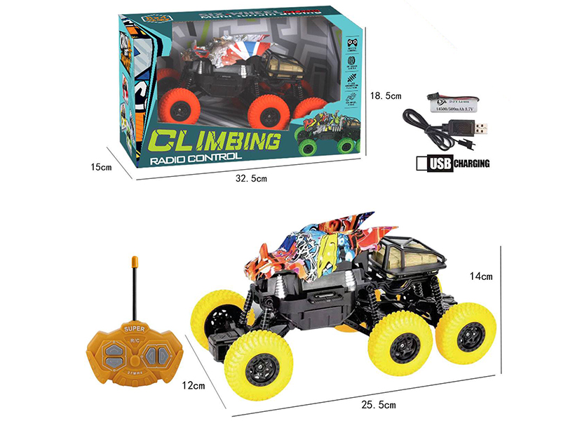 1:16 4CH Remote Control Triceratops 6-Wheel Climbing Off-Road Vehicle
