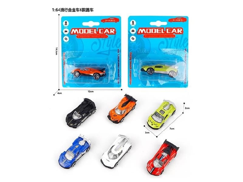1:64 Free Wheel Alloy Car+ Sports Car