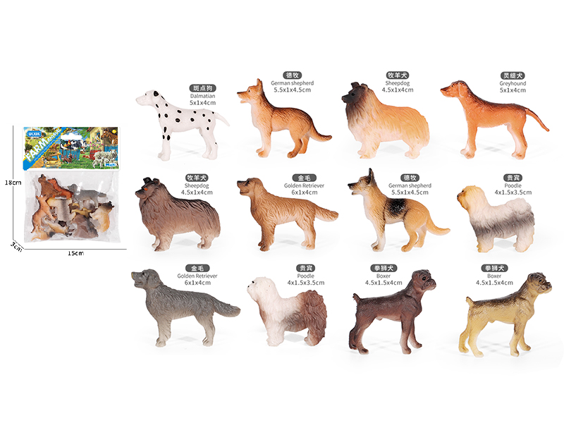 2" Mini Dog Set 12pcs
