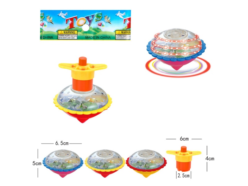 Windup Top Toy With Light